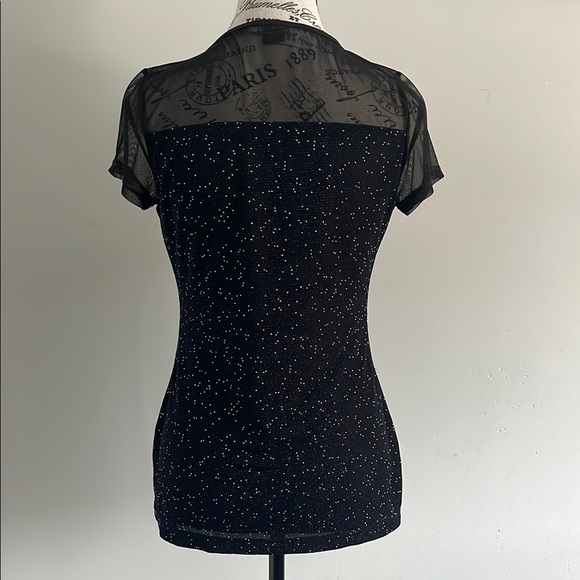 Black Sheer Glitter Top - Picture 4 of 4